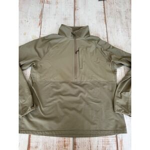 Duck Camp Waffle Thermal Fleece Quarter Zip Pullover Green Mens XL WTFC3000